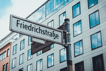 Fototapeta premium street sign friedrichstrasse