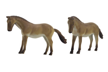 Isolated horse toy photo. Isolated horse toy side and angle view photo.