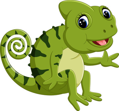Cartoon cute Chameleon 