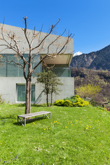 Mountain house in cement, outdoors