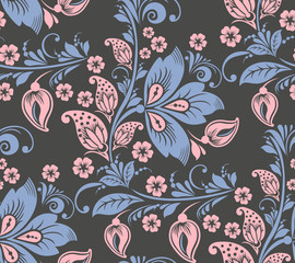 Romantic seamless floral pattern. Seamless pattern can be used for wallpaper, pattern fills, web page backgrounds, surface textures. vector background. Eps 8
