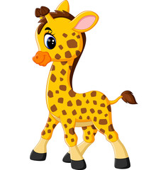 Obraz premium Cute giraffe cartoon of illustration