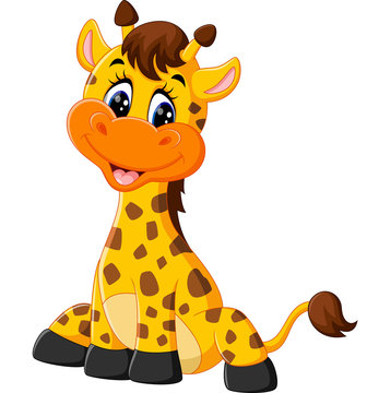 Cute giraffe cartoon of illustration