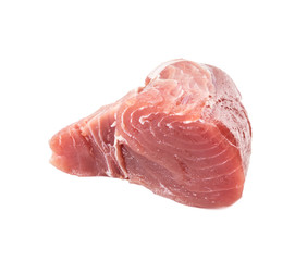 piece of tuna fillet isolated on white