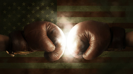 Boxing Gloves with the Flag of the USA