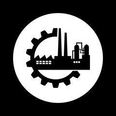 Black and white industrial icon