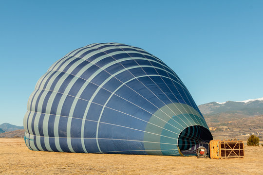 Closeup of a hot air balloon