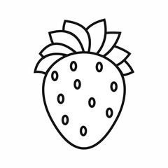 Strawberry icon, outline style