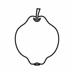 Quince fruit icon, outline style
