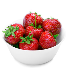 Strawberries on a white plate