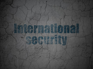 Safety concept: International Security on grunge wall background