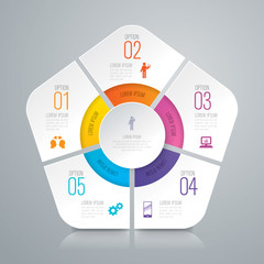 Infographic design template and marketing icons.