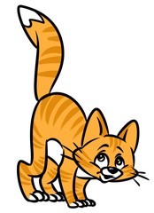 Cat red cartoon illustration isolated image animal character 

