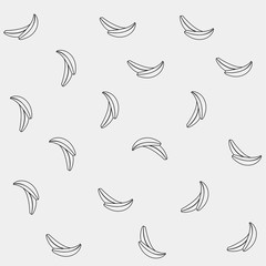 Geometric simple monochrome minimalistic vector pattern, bananas