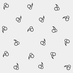 Geometric simple monochrome minimalistic vector pattern, cherry, berry