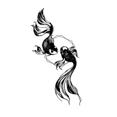 Эскиз татуировки рыбы