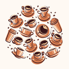 Coffee background. Vector 