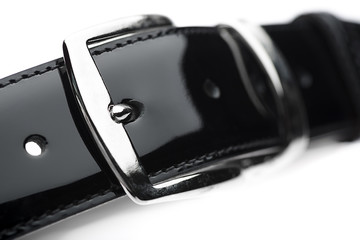 Patent Leather Belt Close up