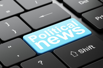 News concept: Political News on computer keyboard background