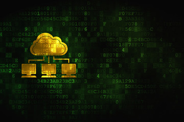 Cloud technology concept: Cloud Network on digital background