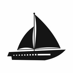 Sailing yacht icon, simple style