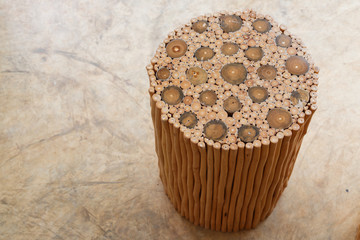 handcraft of wooden chair and table