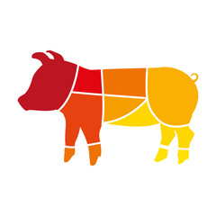 pork animal farm isolated icon design 