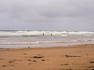 25th May 2016. Lossiemouth, Morray Firth, Scotland, UK. Surfers preparing to surf at Lossiemouth beach