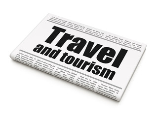 Vacation concept: newspaper headline Travel And Tourism