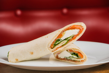 Chicken fajita wrap sandwich