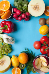 Fruits and vegetables from above