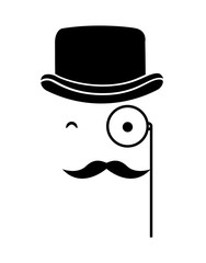 mustache and glasses hipster style  isolated icon design