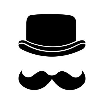 elegant hat hipster style  isolated icon design