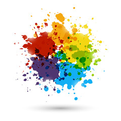 Rainbow paint splashes for Your design 