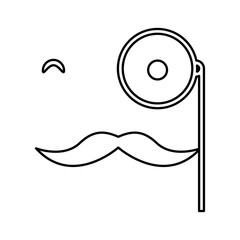 mustache and glasses hipster style  isolated icon design