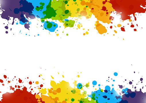 Rainbow paint splashes for Your design 