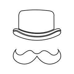 elegant hat hipster style  isolated icon design