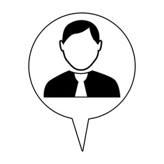 avatar man with tie and infographic icon over isolated background,vector illustration