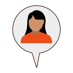avatar woman wearing orange shirt and infographic icon over isolated background,vector illustration