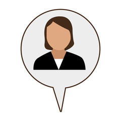 avatar woman wearing black shirt and infographic icon over isolated background,vector illustration