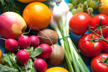 Fruits and vegetables from above