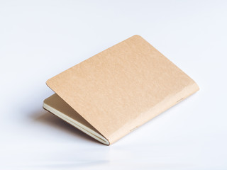 Close-up of blank brown handmade book