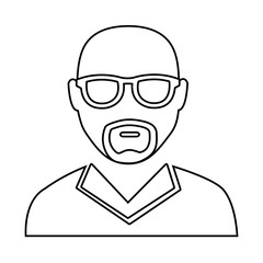 avatar man wearing eyeglass over isolated background,vector illustration
