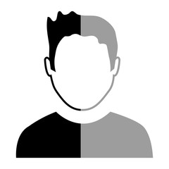 avatar black and grey man over isolated background, vector illustration 