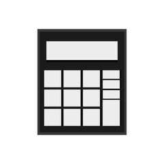 black calculator , Vector illustration over white background