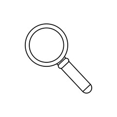 black magnifying glass , Vector illustration over white background