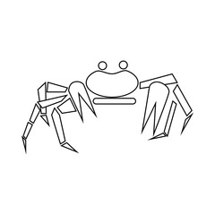 Crab icon, outline style