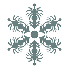 Various isolated winter snowflake. Vector illustration
