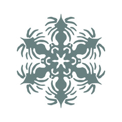 Various isolated winter snowflake. Vector illustration