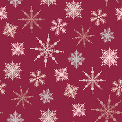 Seamless winter background with snowflakes